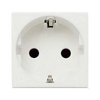 Розетка с заземлением без рамки ABB Niessen Zenit 1-м. 2 мод. шторки N2288 BL белый картинка